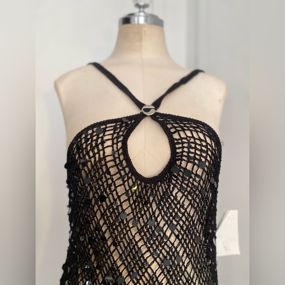 NWT Coperni knitted mini crochet dress black in a size small - Picture 2 of 9